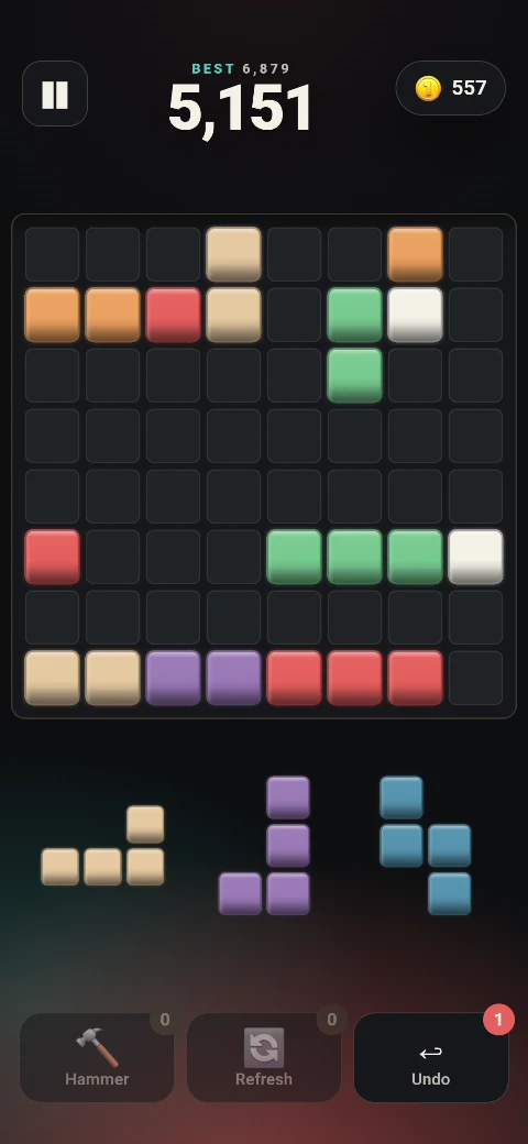 Mosaic Drop line clear and combo during gameplay