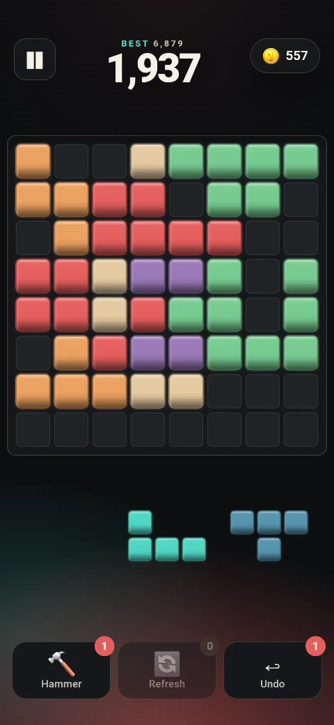 Mosaic Drop board during an active game